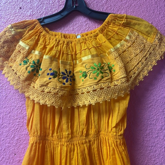 Yellow Floral Kids Dress - Picture 4 of 5